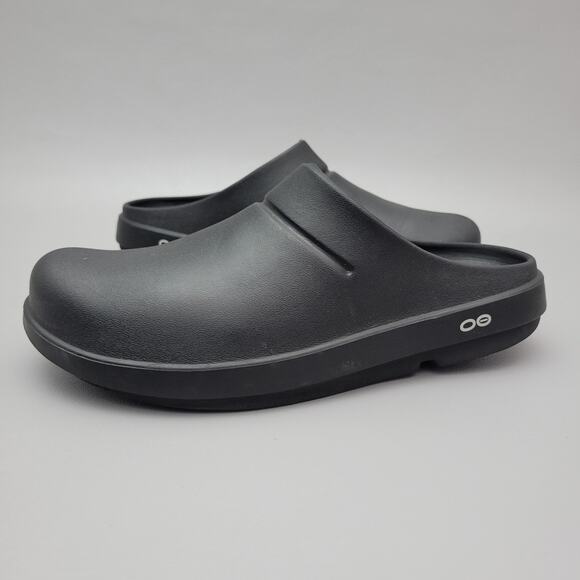 OOFOS OOcloog Luxe Recovery Clogs Size Mens 10 Womens 12 Black Slip On Mule Shoe - Picture 1 of 13